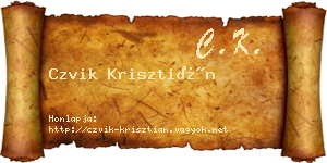 Czvik Krisztián névjegykártya
